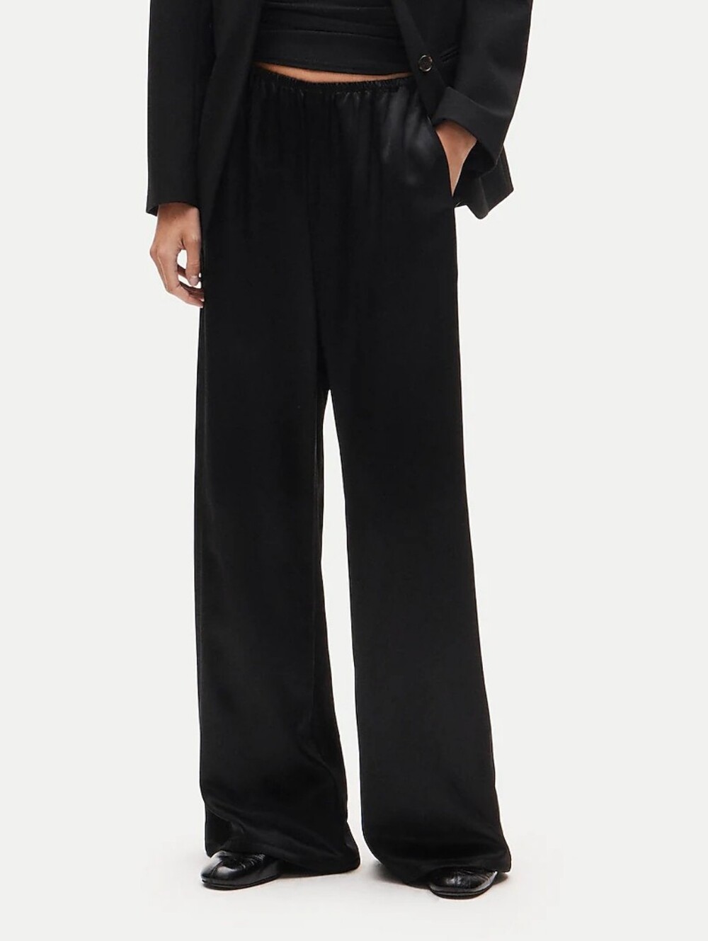 J. Crew Petite Cosmo pant in Luster Charmeuse - Black
